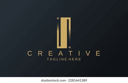 plantilla de diseño de logotipo. Letra I Diseño de logotipo creativo, logotipo Gold color Premium Vector I. Hermoso diseño Logotipo para marca corporativa de lujo. Elegante diseño identitario de color dorado.