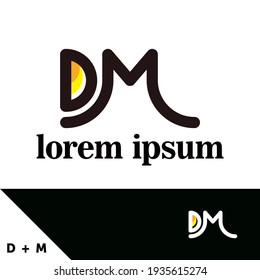 Logo design template. Letter D and M concept. Creative monogram inspiration. Monograms are often made by combining the initials of an individual or a company, used as recognizable symbols or logos.