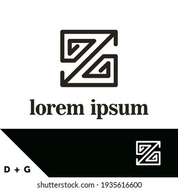Logo design template. Letter D and G concept. Creative monogram inspiration. Monograms are often made by combining the initials of an individual or a company, used as recognizable symbols or logos.