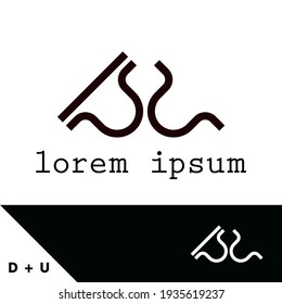 Logo design template. Letter D and U concept. Creative monogram inspiration. Monograms are often made by combining the initials of an individual or a company, used as recognizable symbols or logos.