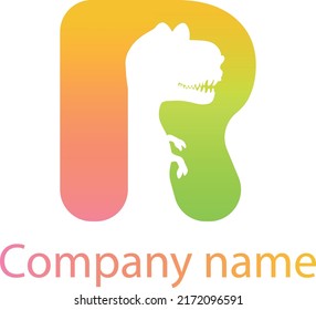 Logo design template letter dinosaur  raptor