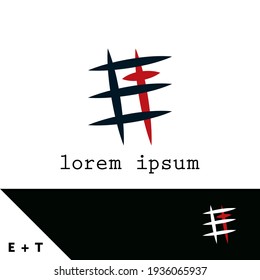 Logo design template. Letter E and T concept. Creative monogram inspiration. Monograms are often made by combining the initials of an individual or a company, used as recognizable symbols or logos.