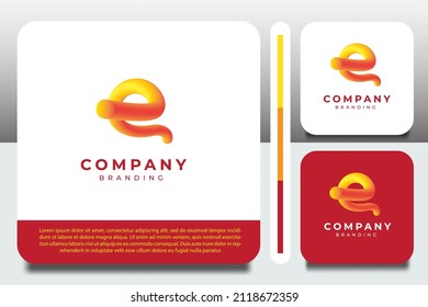 logo design template, with letter e fluid icon