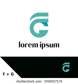 Logo-Design-Vorlage. Konzept der Buchstaben F und G. Kreative Monogramm-Inspiration. Monogramme werden oft durch die Kombination der Initialen einer Person oder eines Unternehmens hergestellt, die als erkennbare Symbole oder Logos verwendet wird.