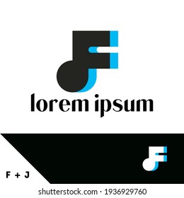 Logo design template. Letter F and J concept. Creative monogram inspiration. Monograms are often made by combining the initials of an individual or a company, used as recognizable symbols or logos.