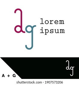 Logo design template. Letter A and G concept. Creative vector icon. Monograms are often made by combining the initials of an individual or a company, used as recognizable symbols or logos. 