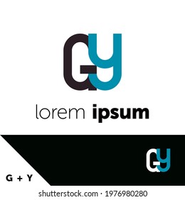 Logo design template. Letter G and Y concept. Creative monogram inspiration. Monograms are often made by combining the initials of an individual or a company, used as recognizable symbols or logos.