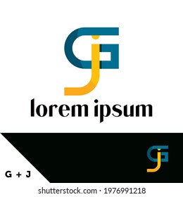 Logo design template. Letter G and J concept. Creative monogram inspiration. Monograms are often made by combining the initials of an individual or a company, used as recognizable symbols or logos.