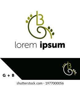 Logo design template. Letter G and B concept. Creative monogram inspiration. Monograms are often made by combining the initials of an individual or a company, used as recognizable symbols or logos.