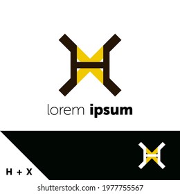 Logo design template. Letter H and X concept. Creative monogram inspiration. Monograms are often made by combining the initials of an individual or a company, used as recognizable symbols or logos.