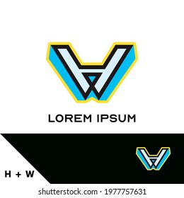 Logo design template. Letter H and W concept. Creative monogram inspiration. Monograms are often made by combining the initials of an individual or a company, used as recognizable symbols or logos.