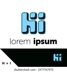Logo design template. Letter H and I concept. Creative monogram inspiration. Monograms are often made by combining the initials of an individual or a company, used as recognizable symbols or logos.