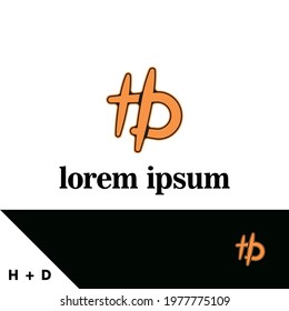 Logo design template. Letter H and D concept. Creative monogram inspiration. Monograms are often made by combining the initials of an individual or a company, used as recognizable symbols or logos.