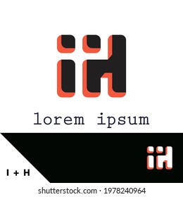 Logo design template. Letter I and H concept. Creative monogram inspiration. Monograms are often made by combining the initials of an individual or a company, used as recognizable symbols or logos.
