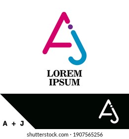 Logo design template. Letter A and J concept. Creative vector icon. Monograms are often made by combining the initials of an individual or a company, used as recognizable symbols or logos. 