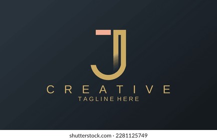 logo design template. Letter J Creative Logo Design, Gold color Premium Vector J Logo. Beautiful Logotype design for luxury corporate brand. Elegant identity design in golden color.