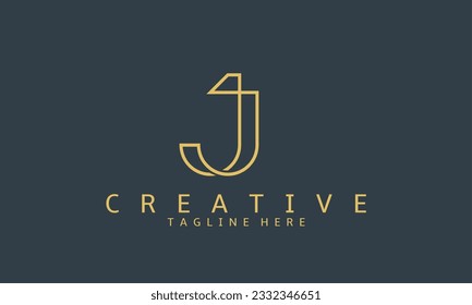 plantilla de diseño de logotipo. Diseño con logotipo creativo de la letra J, logotipo J con vector de color dorado premium. Hermoso diseño Logotipo para marca corporativa de lujo. Elegante diseño identitario de color dorado.