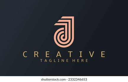 logo design template. Letter J Creative Logo Design, Gold color Premium Vector J Logo. Beautiful Logotype design for luxury corporate brand. Elegant identity design in golden color.