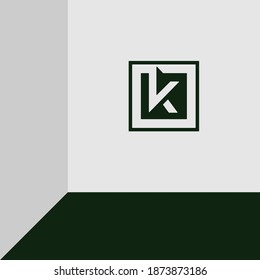 logo design template, letter k, isolated in a box