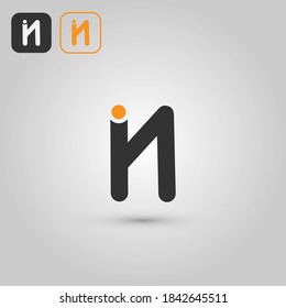 logo design template, with letter i and n logo icon