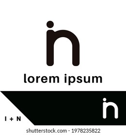 Logo design template. Letter I and N concept. Creative monogram inspiration. Monograms are often made by combining the initials of an individual or a company, used as recognizable symbols or logos.