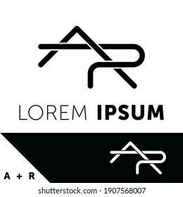 Logo design template. Letter A and R concept. Creative vector icon. Monograms are often made by combining the initials of an individual or a company, used as recognizable symbols or logos. 