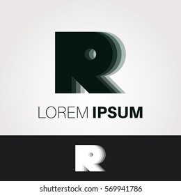 Logo Design Template. Letter R Creative Typographic Concept Icon