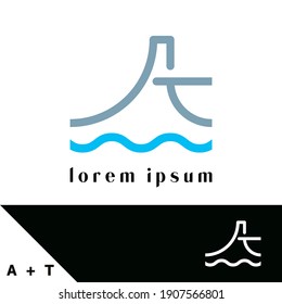 Logo design template. Letter A and T concept. Creative vector icon. Monograms are often made by combining the initials of an individual or a company, used as recognizable symbols or logos. 