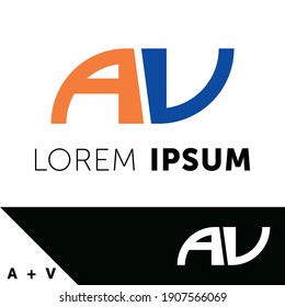 Logo-Design-Vorlage. Konzept der Buchstaben A und V. Kreatives Vektorsymbol. Monogramme werden oft durch die Kombination der Initialen einer Person oder eines Unternehmens hergestellt, die als erkennbare Symbole oder Logos verwendet wird. 