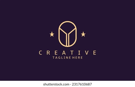 logo design template. Letter Y Creative Logo Design, Gold color Premium Vector YO Logo. Beautiful Logotype design for luxury corporate brand. Elegant identity design in golden color