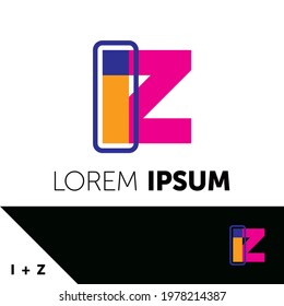 Logo design template. Letter I and Z concept. Creative monogram inspiration. Monograms are often made by combining the initials of an individual or a company, used as recognizable symbols or logos.