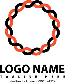 Logo design template, with line art circle icon
