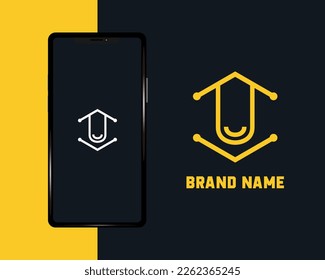 logo design template. Linear minimal stylish emblem. Luxury elegant vector element. Premium business logotype