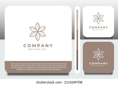logo design template, with luxury flower petal outline icons