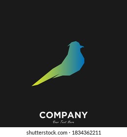 logo design template, with minimalist blue bird icon