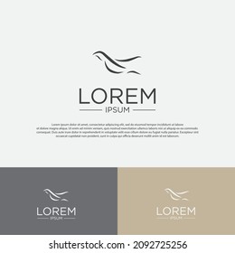 plantilla de diseño de logotipo, con icono de pájaro de línea minimalista
