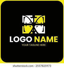 Logo Design Template. Modern Group Logo Design in Yellow and Black.
Bold and Abstract Business Branding.
Professional Logo Concept with Geometric Elements.