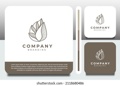 Logo-Design-Vorlage mit einfarbiger Blütenknospe