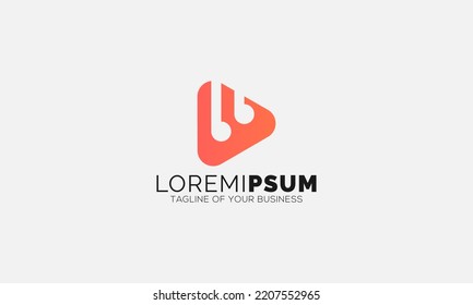 Logo design template Music. Logo headphone with play button video