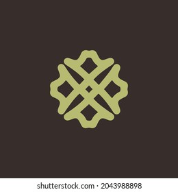 Plantilla de diseño de logotipo con concepto de naturaleza. forma de ornamento abstracto. gráfico vectorial elegante en estilo plano. icono de símbolo y emblema. puede utilizarse como marca, negocio, etiqueta o marca comercial   