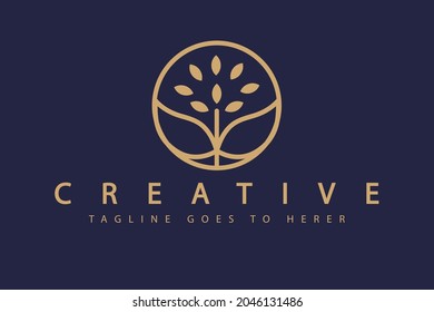 logo design template, with nature tree vector illustration logo design.