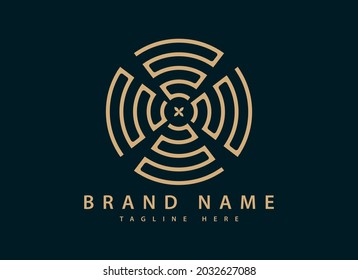 Logo design template, with new thin line style wireless icon and wifi logo