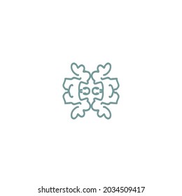 Plantilla de diseño de logotipo con concepto de adorno