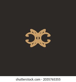 Logo design template with ornament concept