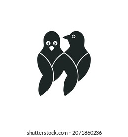 Logo design template with a pair of bird icon
