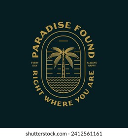 Logo design template with palm tree - abstract summer and vacation badge and emblem
