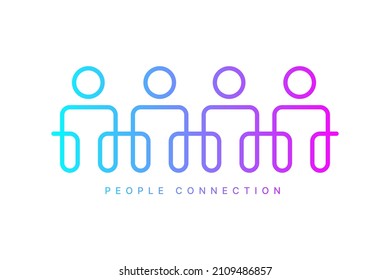 Logo design template people connection business corporate. Minimal flat design. Vector illustration