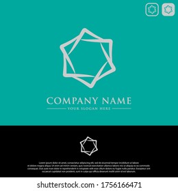 Logo design template, with polygon abstract line icon