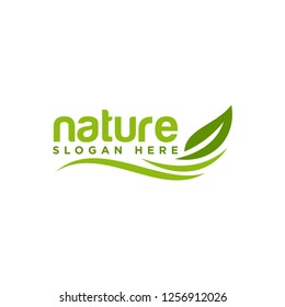 Logo design template related to leaf or nature product or service
