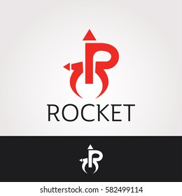 Logo design template. Rocket business symbol